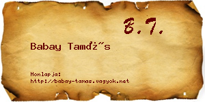 Babay Tamás névjegykártya
