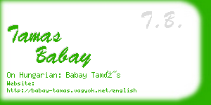 tamas babay business card